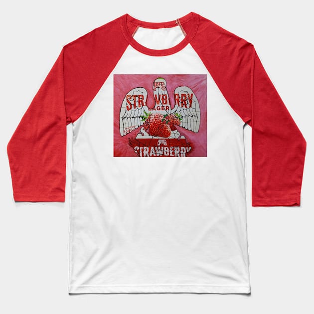 Louisiana flag made with Abita Strawberry beer box Baseball T-Shirt by Gumbo Gallery